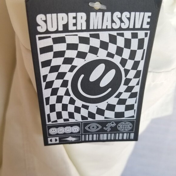 NWT Super Massive brand Cargo pants off-white beige baggy pants women size Large - Picture 9 of 9